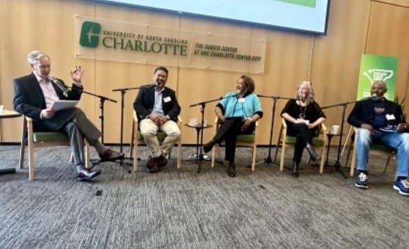 Faith Rivers James taking part in a panel discussion at the Dubois Center, UNC Charlotte